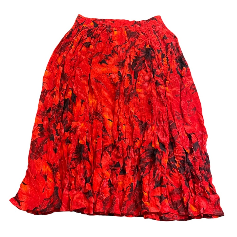 Vintage Size X Red Floral Maxi Skirt